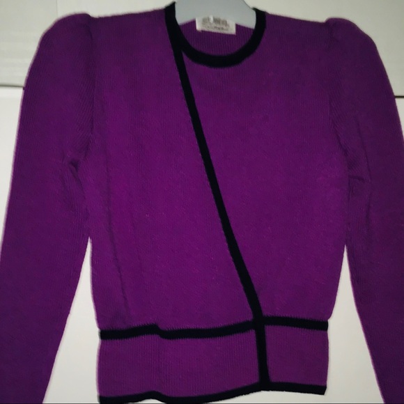 St John Knit Top Magenta Black Saks Fifth Avenue - Picture 16 of 16